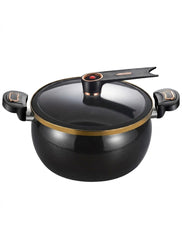 1pc Multi-Functional Soup Pot, Drum-Shaped Large Capacity Cooking Pot, Large Capacity Non-Stick Pot, Suitable For Cooking And Stewing, Applicable To Induction Cooker And Gas Stove, Multi-Functional Large Capacity Braising Pot For Home Use