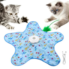Automatic Wireless Smart Cat Toy 360° Rotation Smart Sensor Hide And Seek Cat Toy Artificial Feathers Cat Toy Pet Supplies 