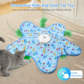 Automatic Wireless Smart Cat Toy 360° Rotation Smart Sensor Hide And Seek Cat Toy Artificial Feathers Cat Toy Pet Supplies 