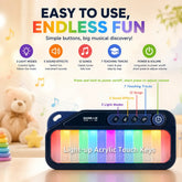 Toddler Pocket Mini Piano with Rainbow Lights | 13 Keys Interactive Travel Musical Toy, Lullabies & Teaching Songs, Birthday Gift for 1-6 Years Old Boys Girls