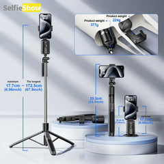 Smart AI Face Tracking Phone Tripod, Panoramic Tracking, 360° Pan & Tilt Auto-Follow Stabilizer for Vlogging, Live Streaming, Home and Outdoor Use
