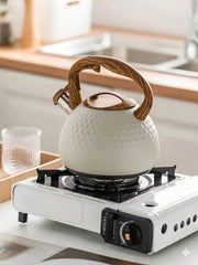 1pc Tea Kettle, Stainless Steel Whistling Kettle, 3L Tea Pot Water Kettle Compatible With Gas Stove, For Boiling Water, Coffee And Tea