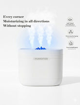 1200ml Large Capacity Humidifier, Home Aroma Diffuser, Strong Mist Aromatherapy Diffuser With LED Mood Light, Humidifies Air, Removes Indoor Odor, Nano Mist, Triple Nozzle Design, USB Powered, Suitable For Room, Office, Travel And Car, Ideal Gift For Vale