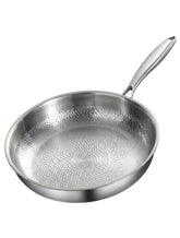 Non-Stick Titanium Coated Flat Bottom Pan, Heavy Duty Hammered Titanium Frying Pan For Home Use