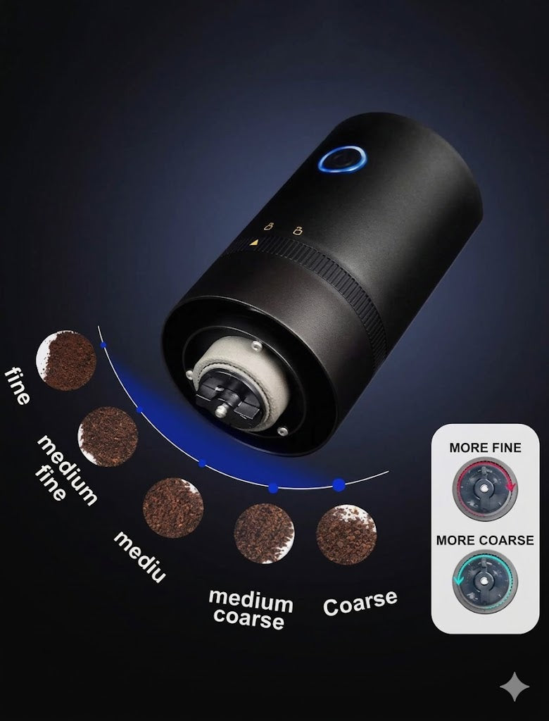 1pc Electric Coffee Grinder, Portable USB Rechargeable Coffee Grinder With Ceramic Burr, Espresso Coffee Bean Grinder, Suitable For Home, Office, Travel, Back To School Supplies