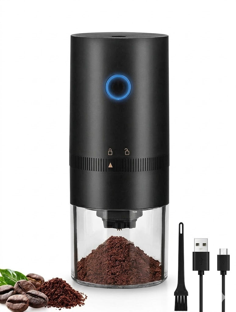 1pc Electric Coffee Grinder, Portable USB Rechargeable Coffee Grinder With Ceramic Burr, Espresso Coffee Bean Grinder, Suitable For Home, Office, Travel, Back To School Supplies
