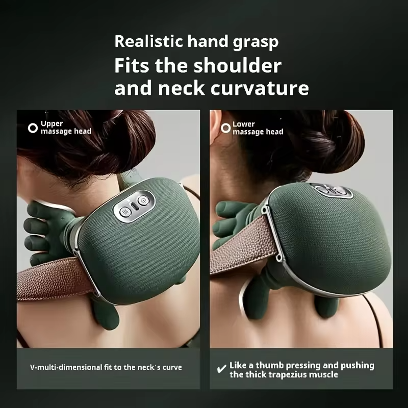 Neck and Shoulder Massager, Electric Neck Massager with Finger Massager, Wireless Professional Neck and Shoulder Massage