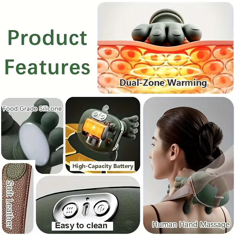 Neck and Shoulder Massager, Electric Neck Massager with Finger Massager, Wireless Professional Neck and Shoulder Massage