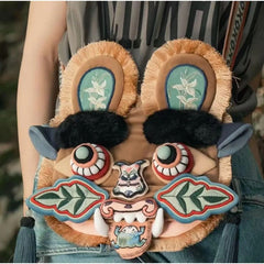 Hand-Embroidered Chinese-Style Lion Dance Shoulder Bag