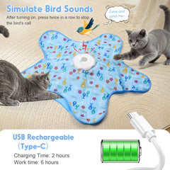 Automatic Wireless Smart Cat Toy 360° Rotation Smart Sensor Hide And Seek Cat Toy Artificial Feathers Cat Toy Pet Supplies ﻿