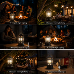 Rechargeable camping light with stepless dimming, retro camping light, horse light, tent camping light