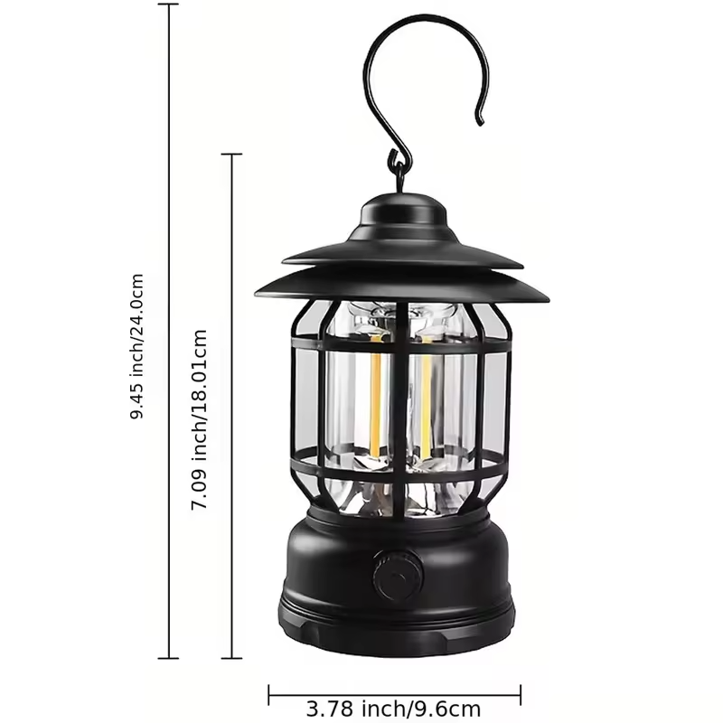 Rechargeable camping light with stepless dimming, retro camping light, horse light, tent camping light