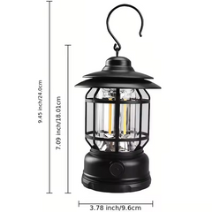 Rechargeable camping light with stepless dimming, retro camping light, horse light, tent camping light