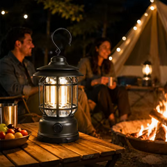 Rechargeable camping light with stepless dimming, retro camping light, horse light, tent camping light