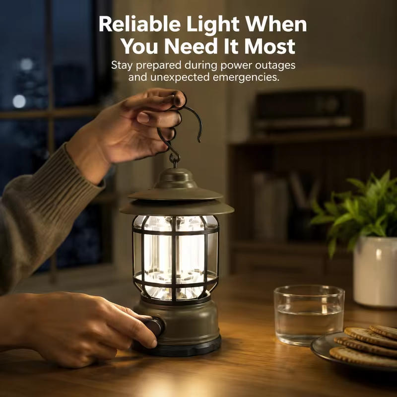 Rechargeable camping light with stepless dimming, retro camping light, horse light, tent camping light