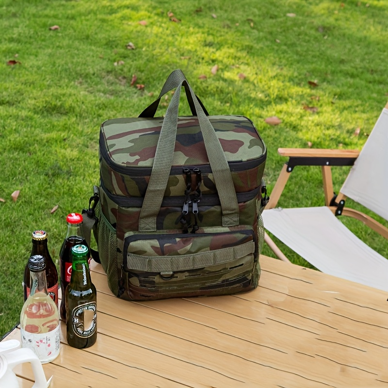 Portable Large Insulated Cooler Bag, Fashion Thermal Storage Tote for Camping Hiking Travel, Thermal Cooler Box for Home & Office, Non-Food Contact