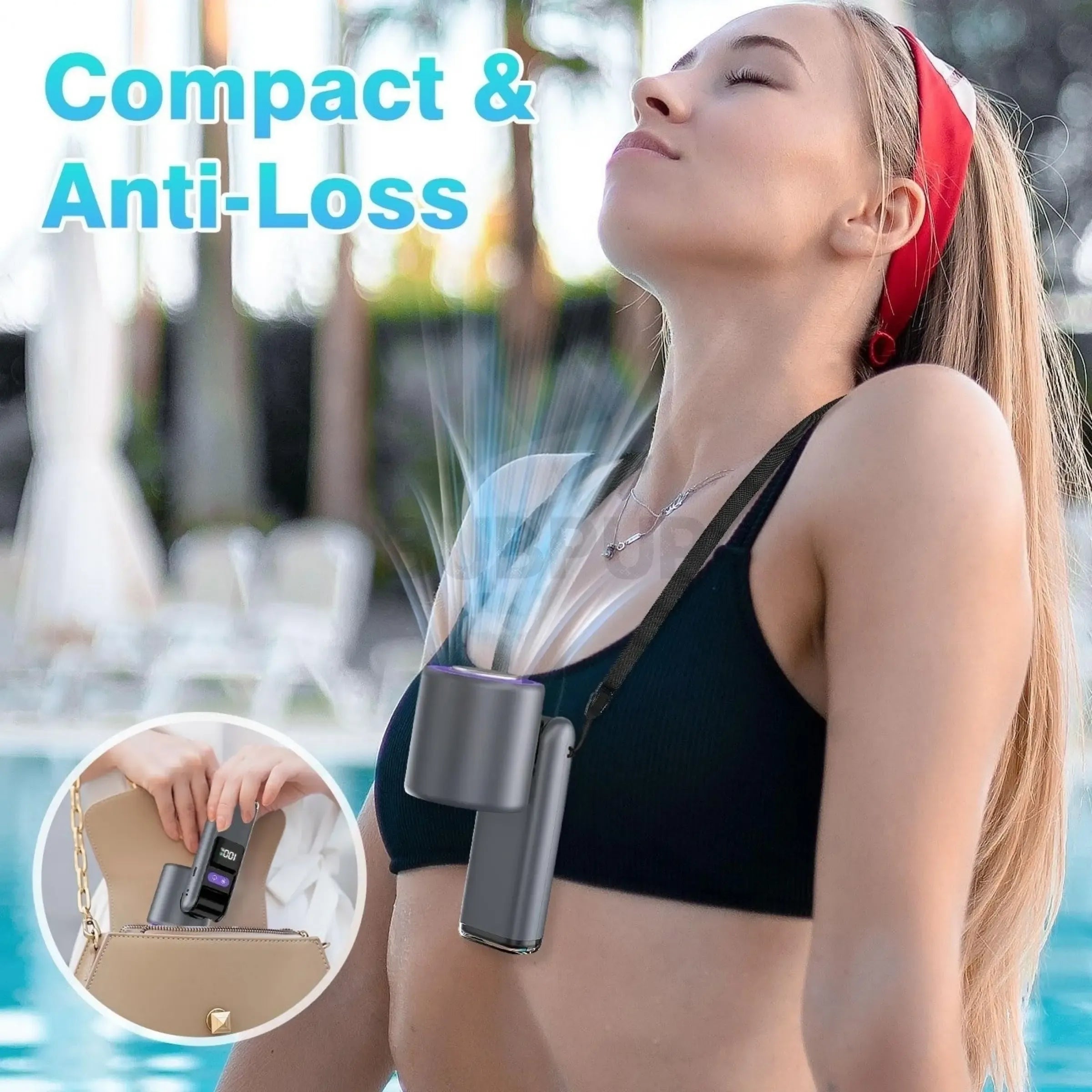 【DealsForYouDays】Portable Handheld Turbo Fan, 5-Speed High-Speed Mini Personal Fan