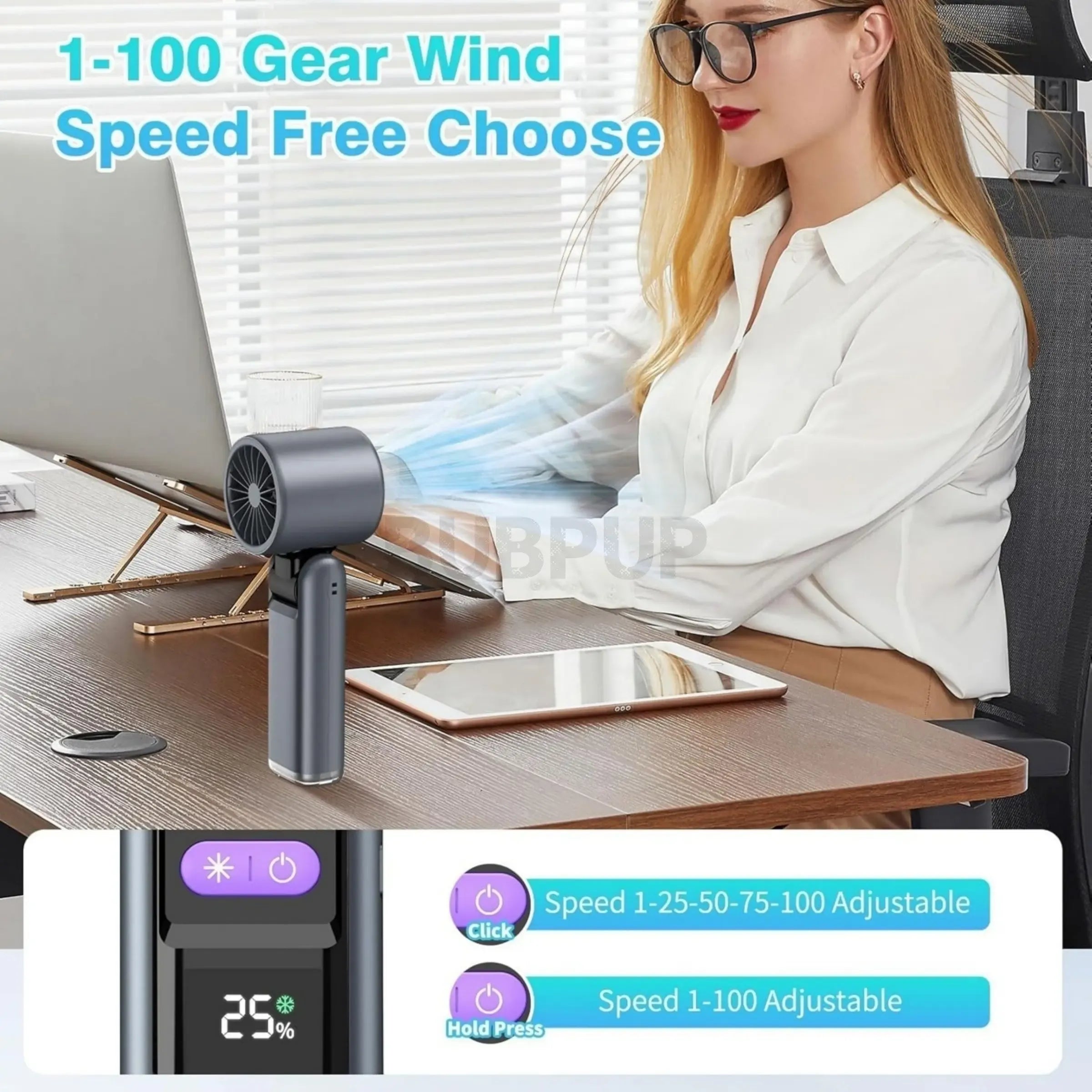 【DealsForYouDays】Portable Handheld Turbo Fan, 5-Speed High-Speed Mini Personal Fan