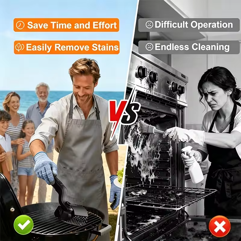 BBQ Grill Brush 3-Speed Settings Electric Grill Brush,180° Adjustable Head,90 Mins Grill Cleaner for Outdoor Griddles Smokers