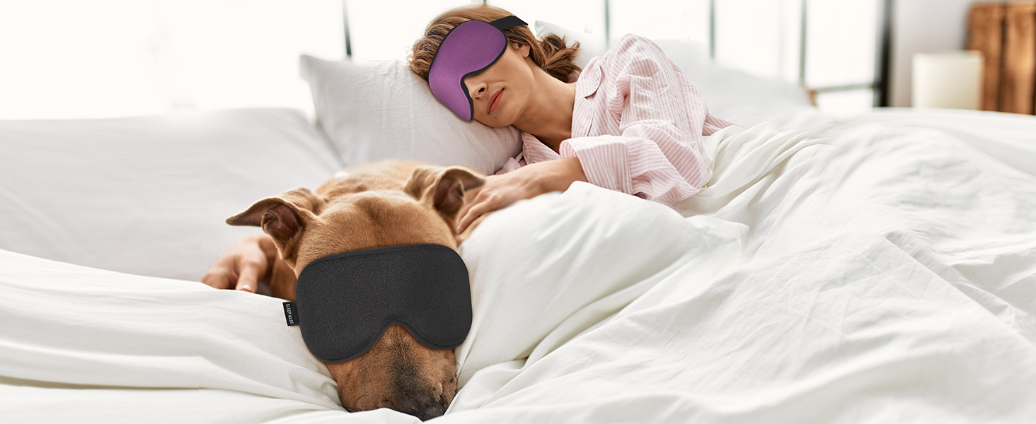 Weighted Sleep Mask, Women Men 3D Blocking Lights Sleeping Mask (4.2oz/120g), Pressure Relief Night Sleep Eye Mask with Adjustable Strap, Eye Cover Blindfold for Travel Nap Yoga, Black