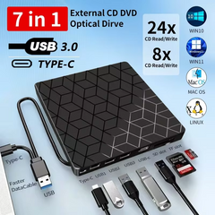 7-in-1 USB 3.0 & Type-C External DVD Drive