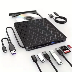 7-in-1 USB 3.0 & Type-C External DVD Drive