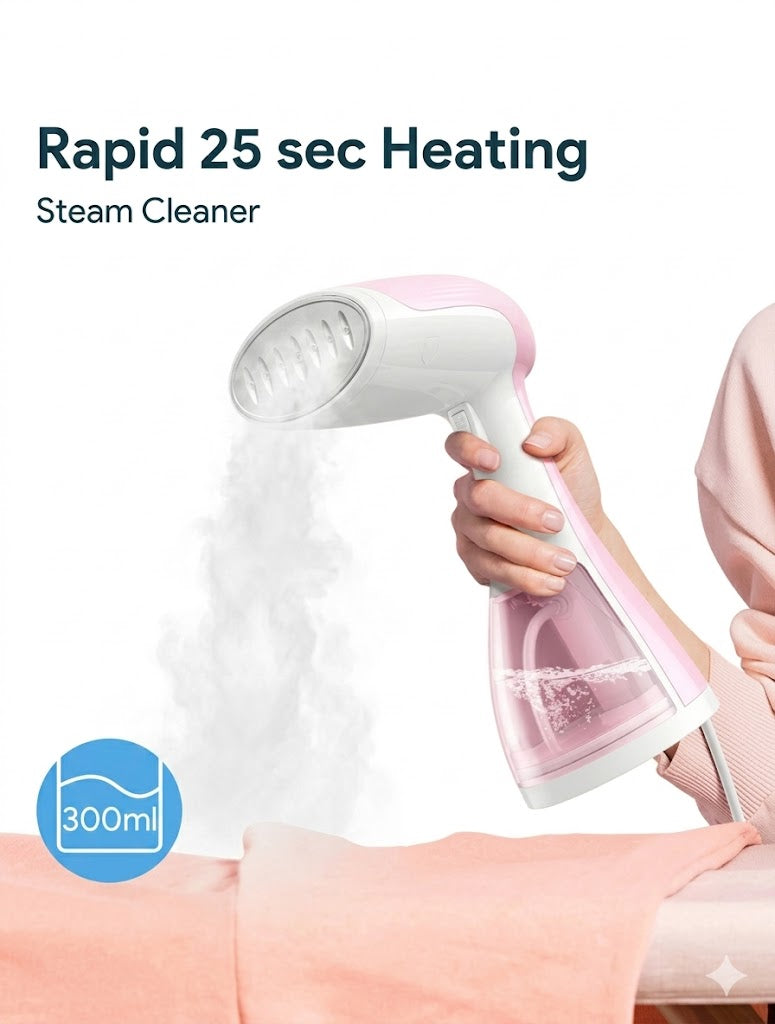 3 In 1 Steam Cleaner For Home Iron Clothes,Vertical Steam Iron,Portable Travel Garment Steamer,Handheld Fabric Steamer,300ml Large Capacity & 15s Fast Heating,Automatic Power-Off Suitable For Home & Travel - UK Plug