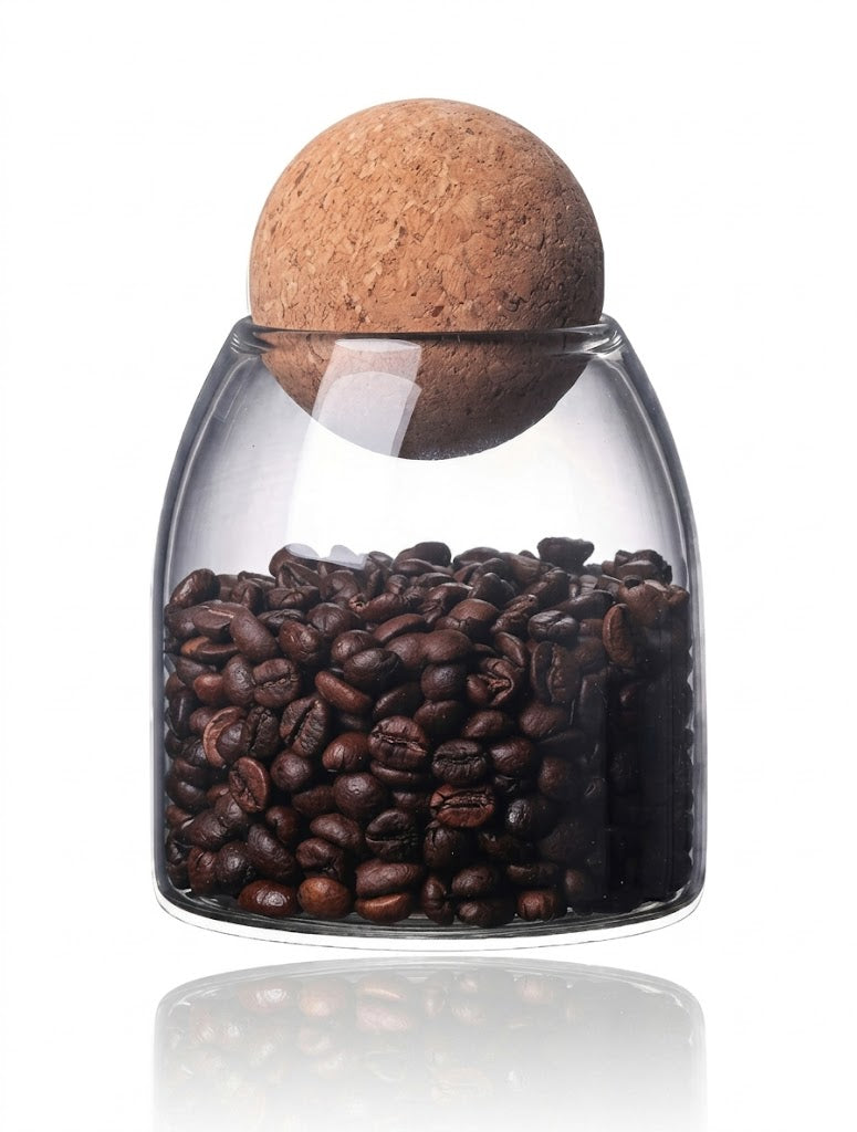 1pc Glass Coffee Jar Storage Jar Tea Jar Sealed Cork Glass Jar Coffee Bean Dried Fruit Storage Jar Back To School