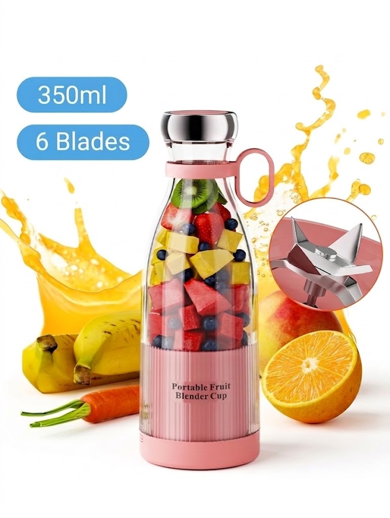 Electric Juicer,Portable Blender Juicer,Personal Size Blender Smoothies And Shakes,Mini Blender USB Rechargeable,Handheld Blender Sports,Strong Wall-Breaking & Waterproof For Travel And Home,350ML
