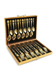 12/16/24pcs Set Stainless Steel Cutlery Set With Storage Box, Gift Box, Suitable For Home, Kitchen, Wedding, Party,Kitchen,Christmas Gift